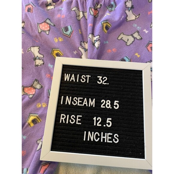 Croft & Barrow Womens Sz L Purple W/scotty Dogs Soft Fleece Lounge Pajama Pants - Picture 9 of 9